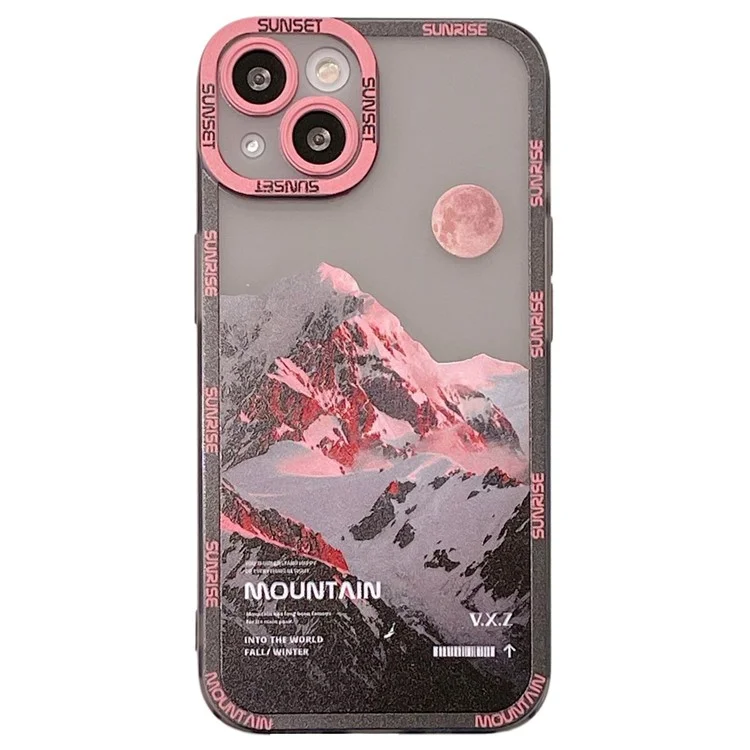 Для Iphone 15 Case Snow Mountain Pattern Shock -reseance Soft TPU Задняя Крышка - Стиль а