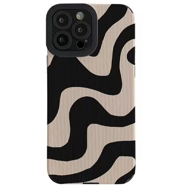 Custodia per iPhone 15 Pro Case Zebra Stripe PU Leather+TPU Shockproof Phone Cover