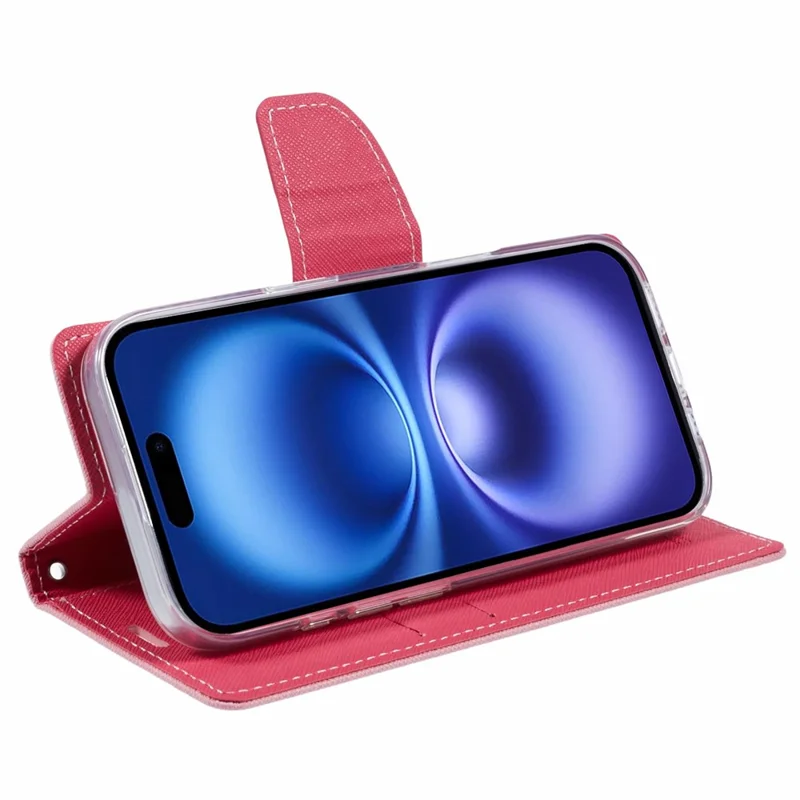 MERCURY GOOSPERY For iPhone 16 Case PU Leather Wallet Phone Cover - Pink