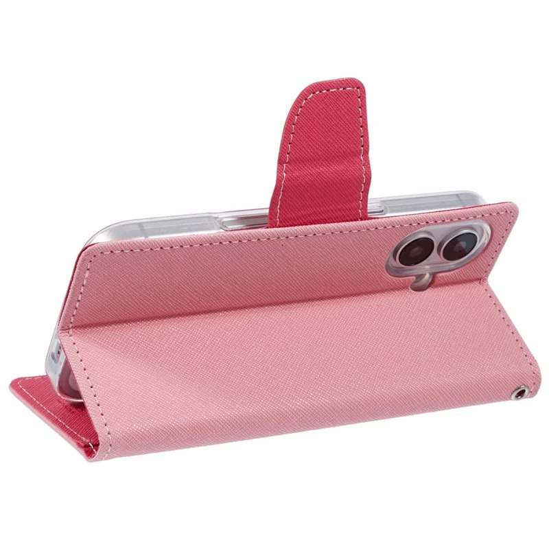 MERCURY GOOSPERY For iPhone 16 Case PU Leather Wallet Phone Cover - Pink