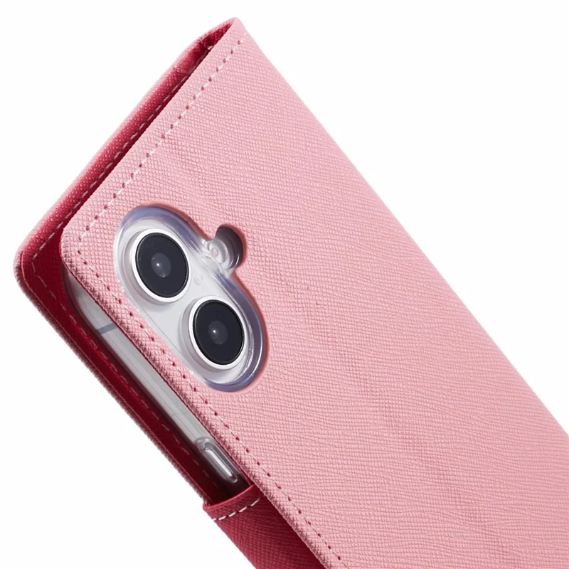 MERCURY GOOSPERY For iPhone 16 Case PU Leather Wallet Phone Cover - Pink