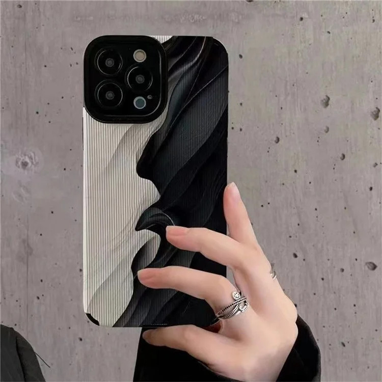 Para Iphone 15 Pro Max Case Design Old Wave PU Leather+TPU Teléfono Cubierta
