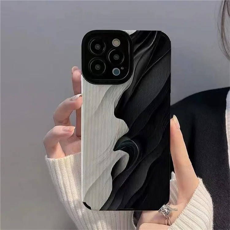 Para Iphone 15 Pro Max Case Design Old Wave PU Leather+TPU Teléfono Cubierta