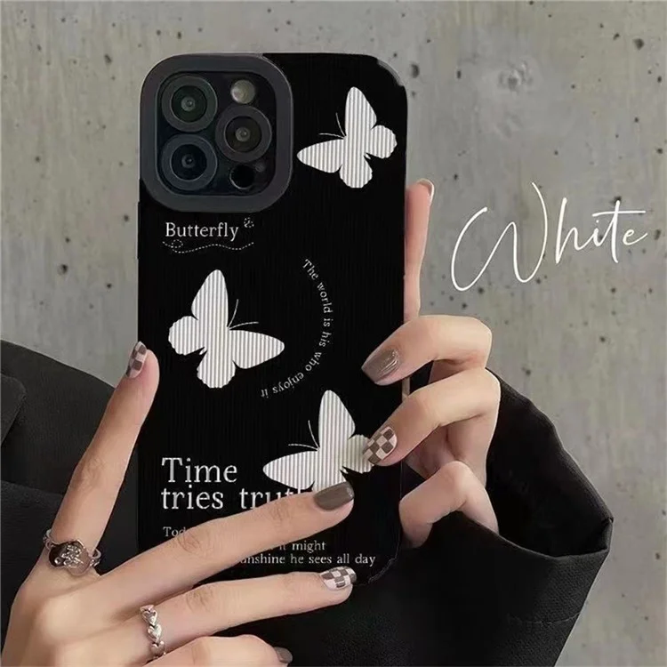 Für Iphone 15 Pro Case Butterfly Muster Ästhetisches PU -leder+tpu -telefonabdeckung