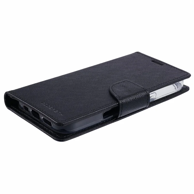 Mercury Goospery Para Iphone 16 Pro Case PU Causão Capela Capela Tape - Preto
