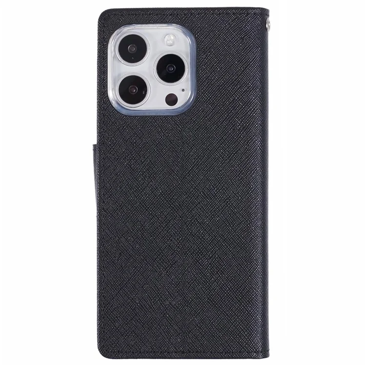 Mercury Goospery Para Iphone 16 Pro Case PU Causão Capela Capela Tape - Preto