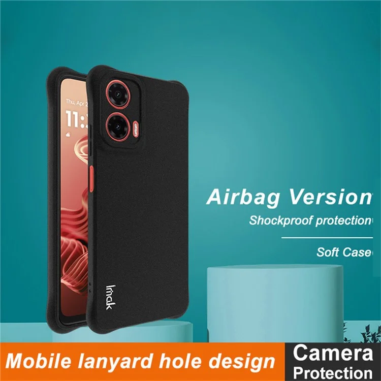 IMAK For Motorola Moto G35 5G Case TPU Phone Cover Airbag Shockproof Protection - Black