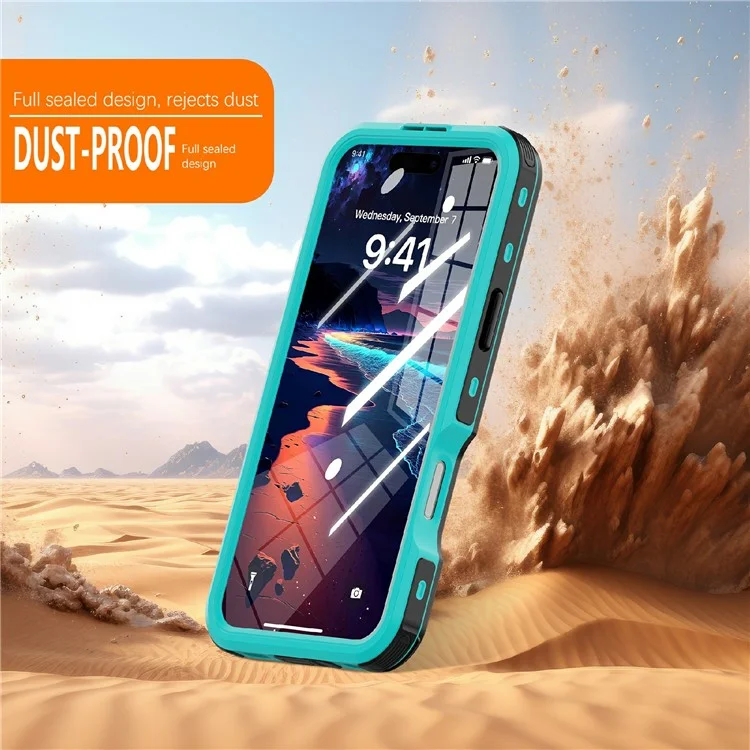 REDPEPPER D-UP Series For iPhone 16 Plus Case IP68 Waterproof Clear Back Panel Phone Cover Compatible with MagSafe - Blue