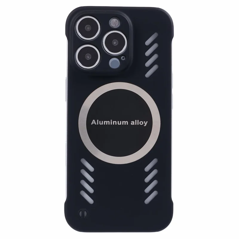 For iPhone 15 Pro Case Hard PC Frameless Heat Dissipation Phone Cover - Black