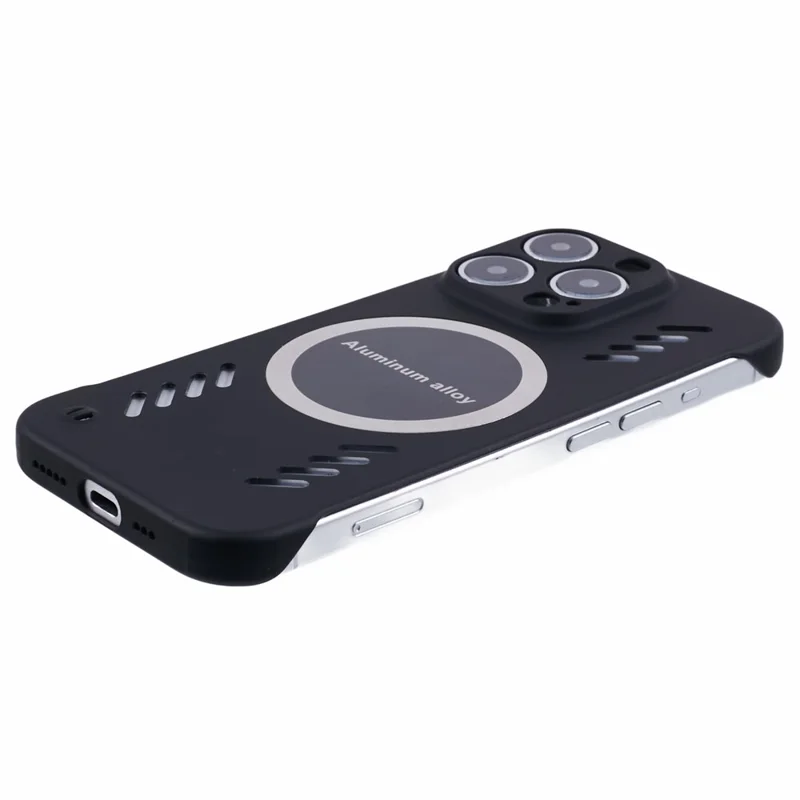 For iPhone 15 Pro Case Hard PC Frameless Heat Dissipation Phone Cover - Black