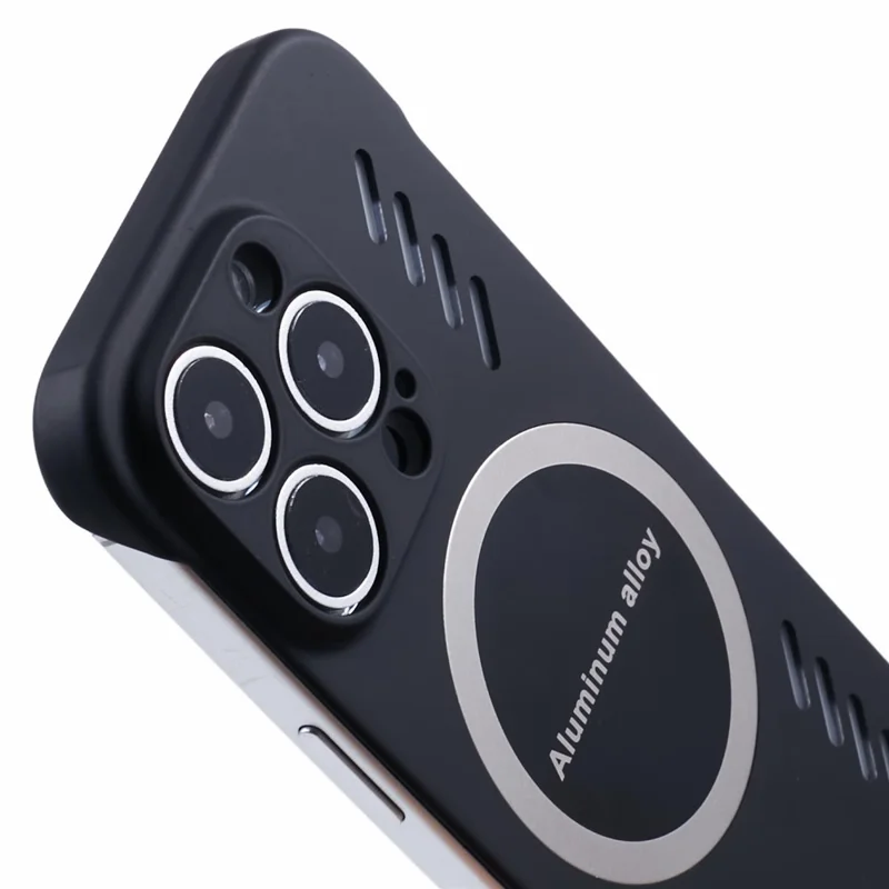 For iPhone 15 Pro Case Hard PC Frameless Heat Dissipation Phone Cover - Black