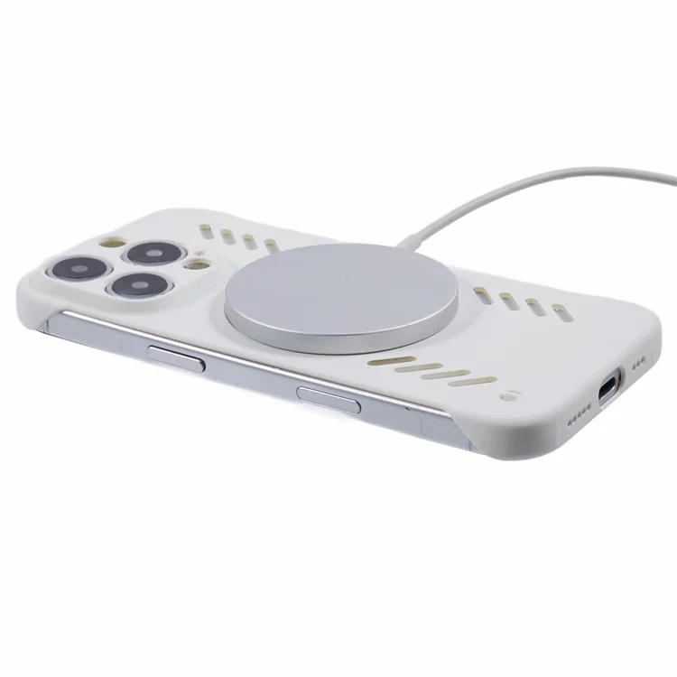 Per iPhone 16 Pro Case Hard PC Frameless Heat Dissipation Phone Cover - Bianco