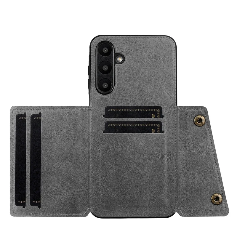 Pour Samsung Galaxy A16 Case Slots Kickstand Leather + Tpu Téléphone - Gris
