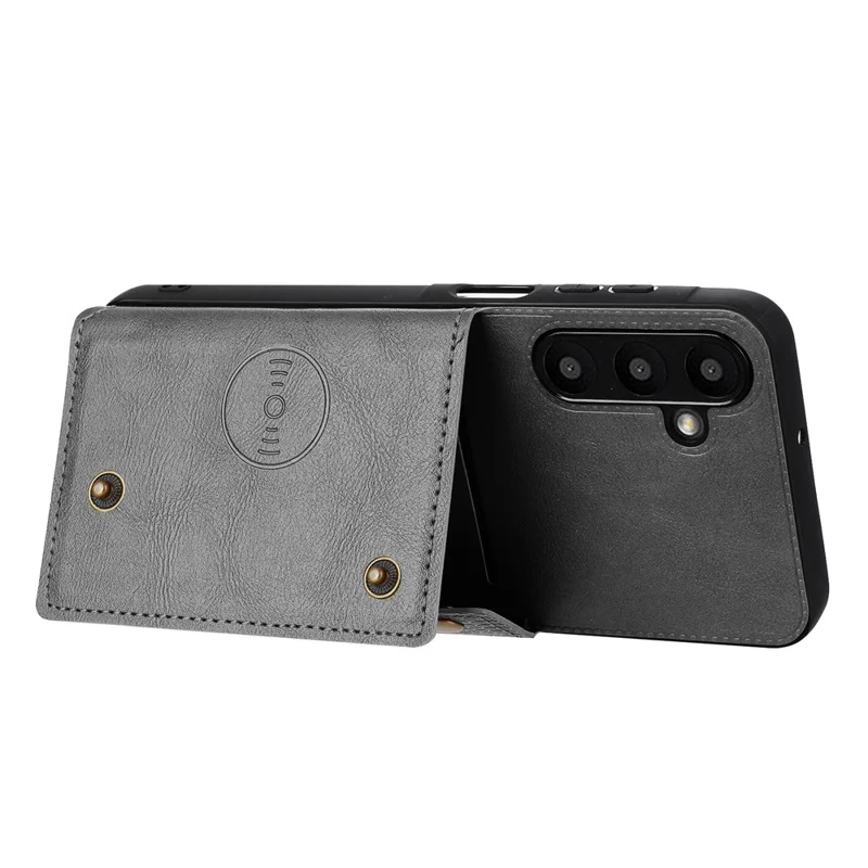 Pour Samsung Galaxy A16 Case Slots Kickstand Leather + Tpu Téléphone - Gris