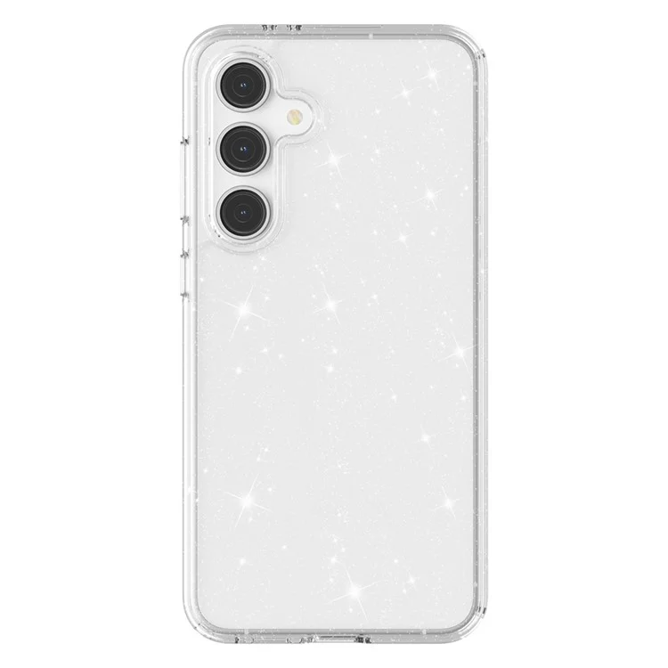 Para el caso de Samsung Galaxy S24 FE TPU+PC Glitter Transparent Phone Cover - Sparkly Glitter White