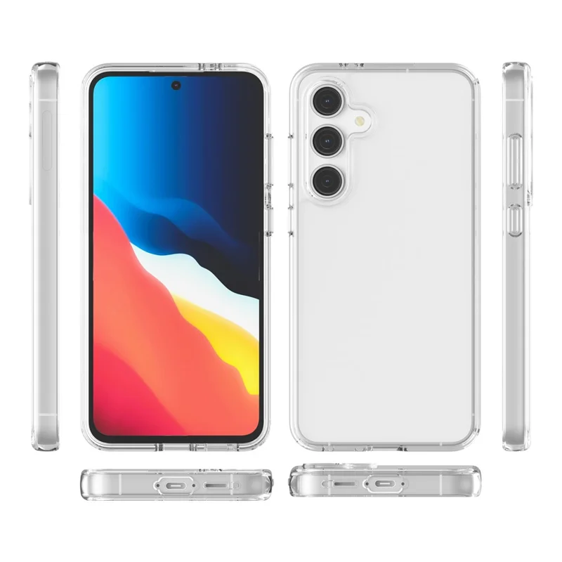 For Samsung Galaxy S24 FE Case PC + TPU Shockproof Clear Phone Cover - Transparent White