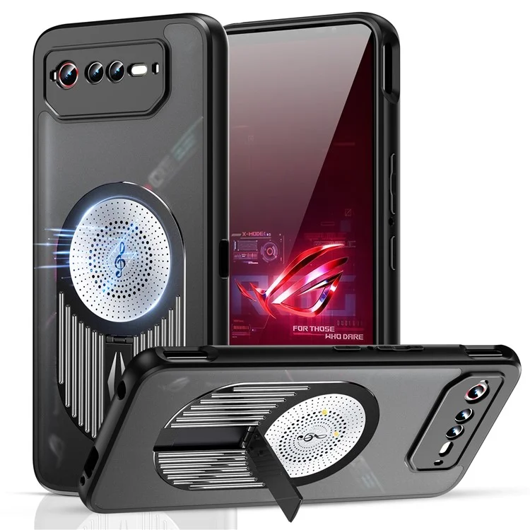 Para el Teléfono Asus Rog 6 5G / Teléfono 6 Pro 5G / Teléfono 6D 5G Case Magnética Disipación de Calor de Calor - Negro