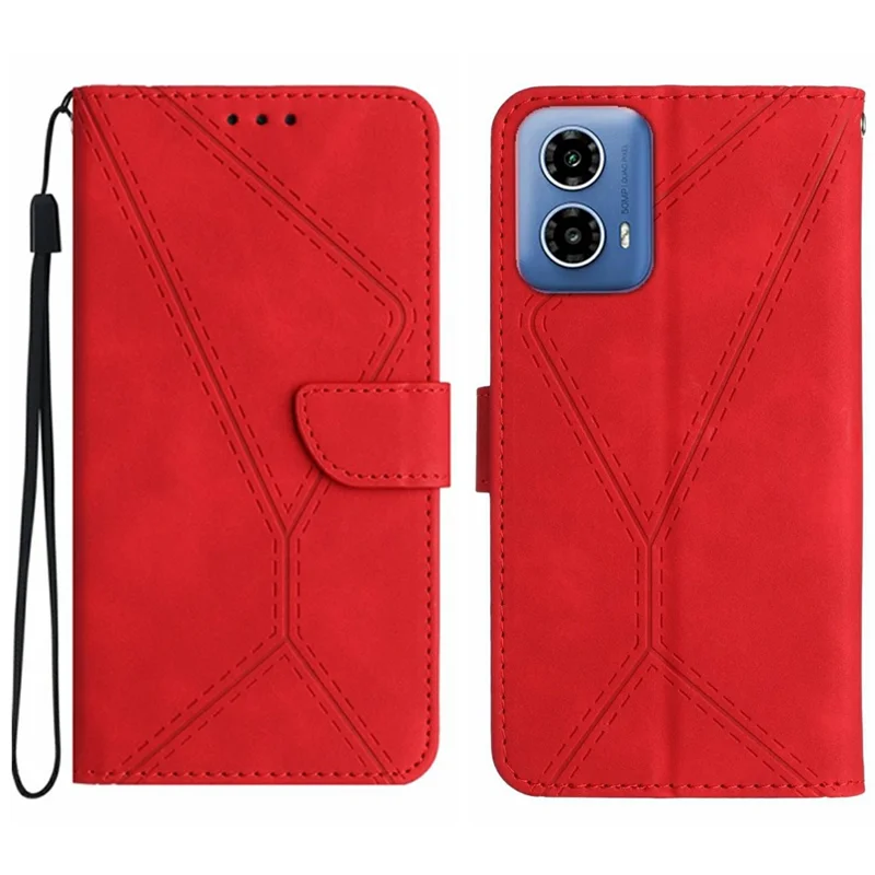 HT05 Pour Motorola Moto G35 5G Case de Couple de Couverture pu en Cuir PU le Cuir - Rouge