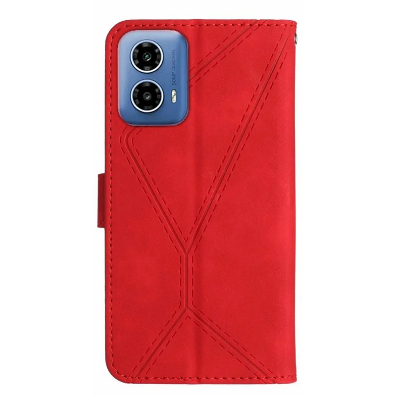 HT05 Pour Motorola Moto G35 5G Case de Couple de Couverture pu en Cuir PU le Cuir - Rouge