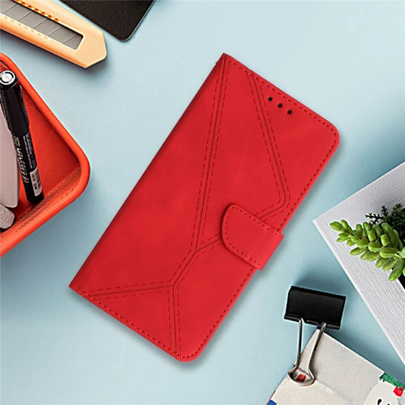 HT05 Pour Motorola Moto G35 5G Case de Couple de Couverture pu en Cuir PU le Cuir - Rouge
