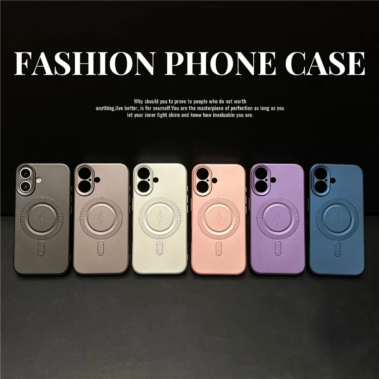 Para Iphone 16 Case Compatível Com MagSafe Anti-Drop Soft TPU Phone Shell - Cinza