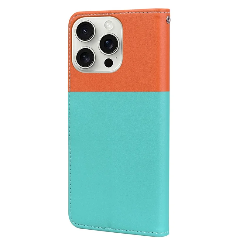 Série de Animais de Estimação de Desenhos Animados Para Iphone 16 Pro Max Wallet Case Splicing Splicing Leather Flip - Azul -celeste