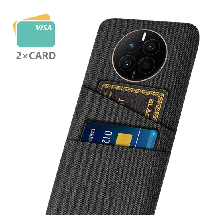 Для Huawei Mate 50 4G Текстура Текстура Телефон Антипровод Case Case Dual-card Slots Design PC Защитная Крышка - Черный