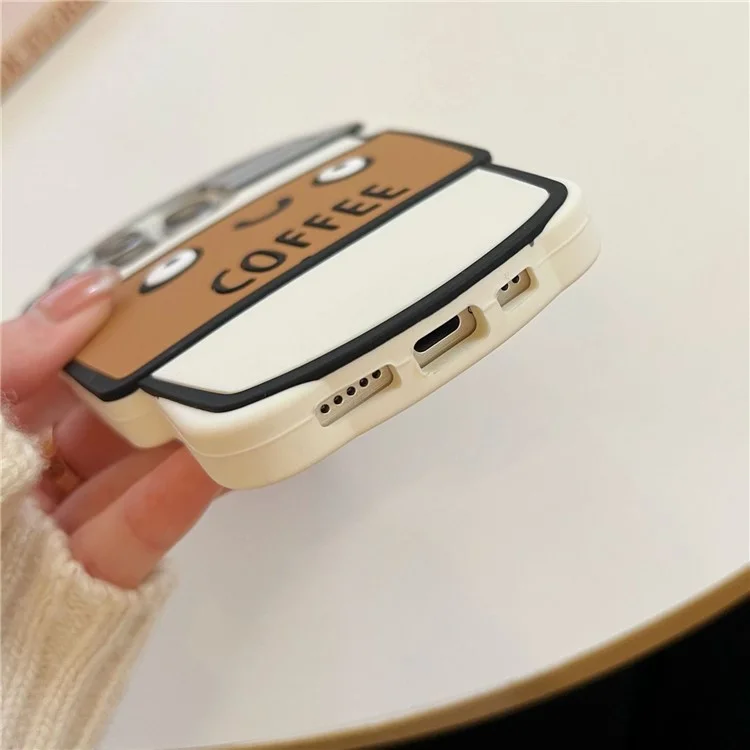 Чехол для iPhone 15 Pro Max с забавным 3D-дизайном в виде кофейной чашки, силиконовый чехол для телефона