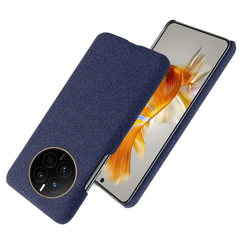 For Huawei Mate 50 4G Shockproof Case Solid Color Hard PC+Cloth Anti-Scratch Protective Cover - Blue