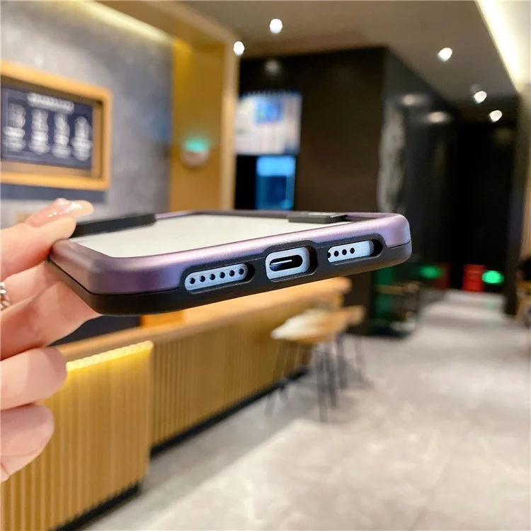 Wolmtt Für Iphone 15 Pro Case Buntes Rahmen Soft TPU Clear Telefonabdeckung - Grau