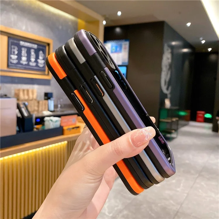 Wolmtt Für Iphone 15 Pro Case Buntes Rahmen Soft TPU Clear Telefonabdeckung - Grau