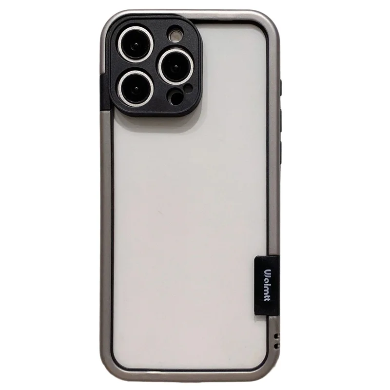 Wolmtt Для Iphone 16 Pro Max Case Crafure Frame Soft TPU Clear Cope Cover - Серый