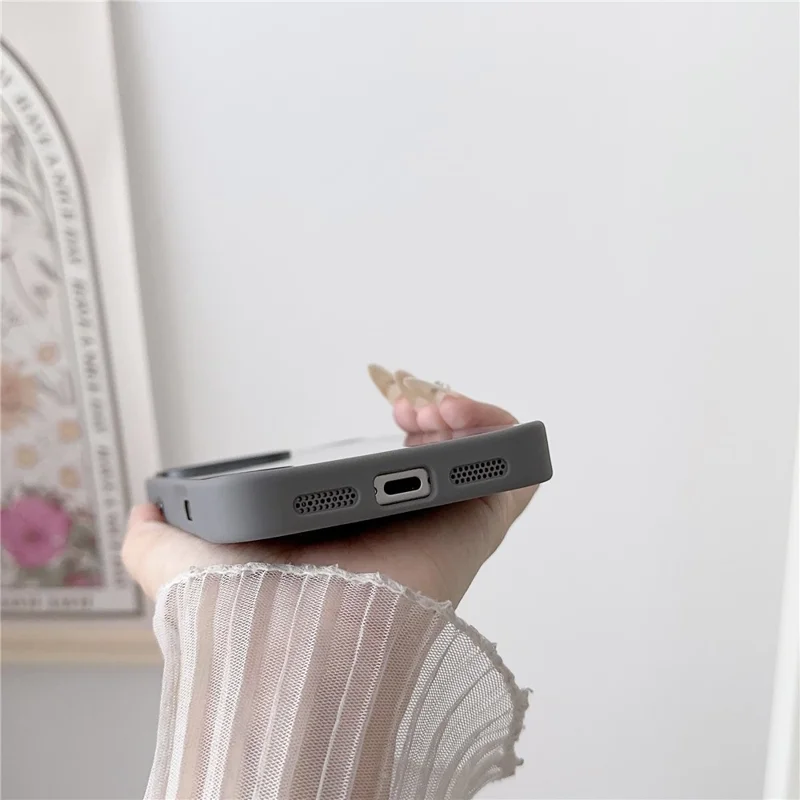 For iPhone 16 Pro E Ink Phone Cover 4-Color Display Pattern Customized Case - Grey