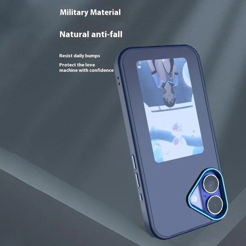 For iPhone 16 Plus E Ink Phone Cover 4-Color Display Pattern Customized Case - White