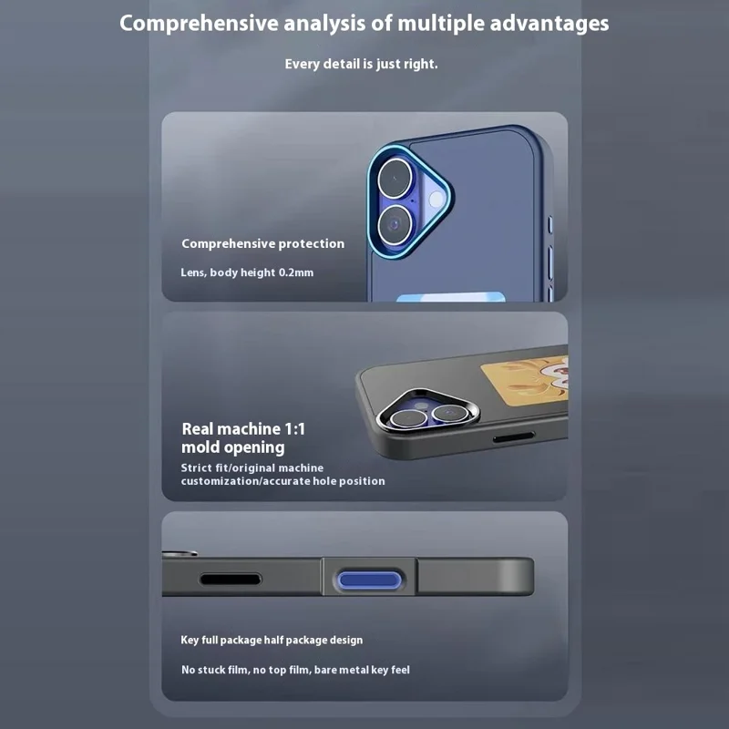 For iPhone 16 Plus E Ink Phone Cover 4-Color Display Pattern Customized Case - White