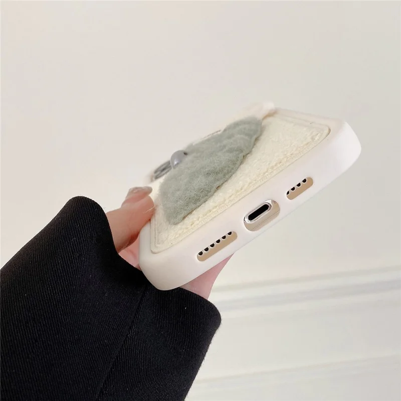 Für Das Iphone 15 Pro Case Warm Warm Plüsch Karotte Weiches Silikon -telefonabdeckung - Grün