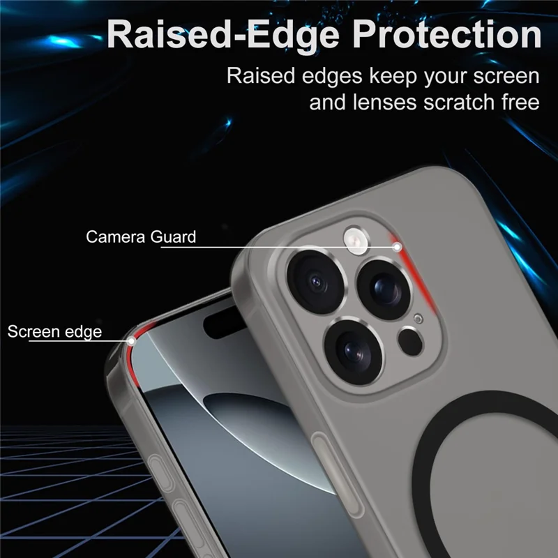 Für iPhone 16 Pro Max Hülle kompatibel mit MagSafe Splicing Color Drop-Proof PC Phone Cover - Schwarz