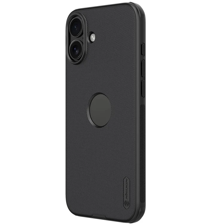 NILLKIN Super Frosted Shield Pro per iPhone 16 Custodia per telefono PC+TPU Custodia per telefono opaca (Design con foro logo) - Nero