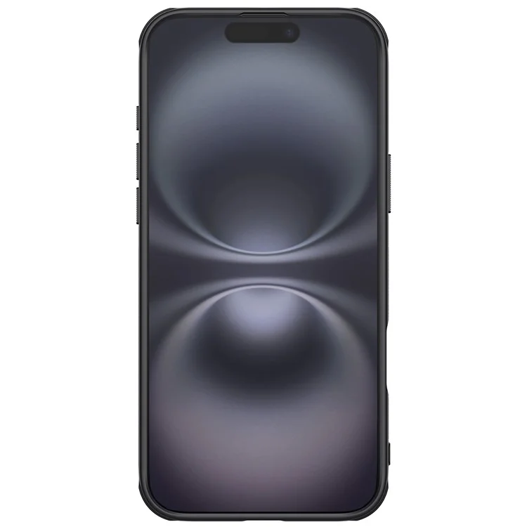 NILLKIN Super Frosted Shield Pro per iPhone 16 Custodia per telefono PC+TPU Custodia per telefono opaca (Design con foro logo) - Nero
