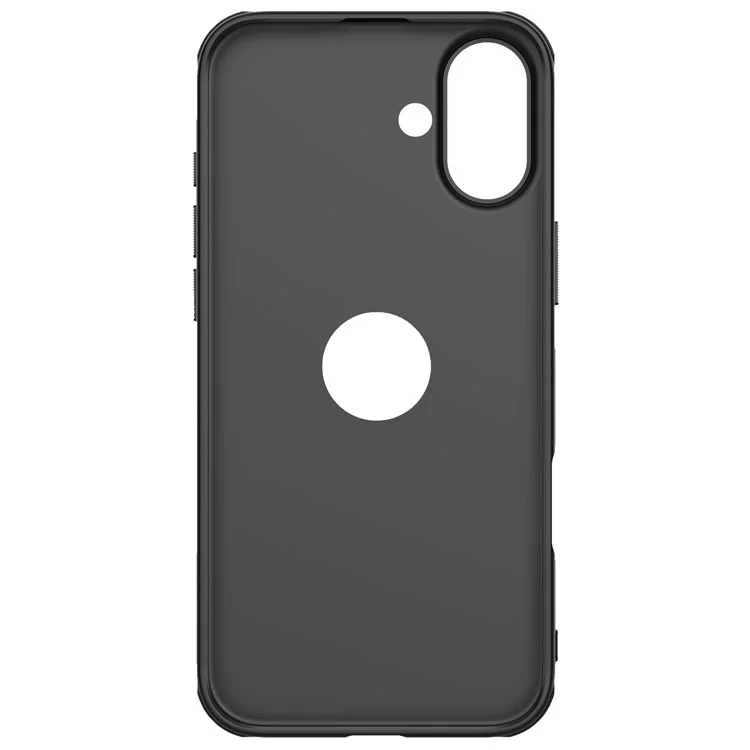 NILLKIN Super Frosted Shield Pro per iPhone 16 Custodia per telefono PC+TPU Custodia per telefono opaca (Design con foro logo) - Nero