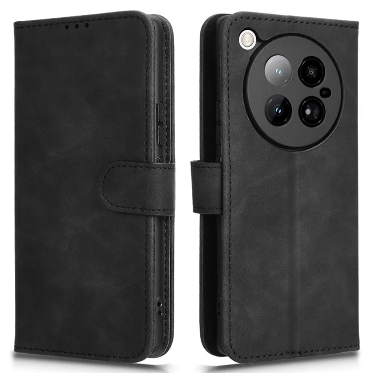 Pour Infinix Zero 40 4G Étui en cuir Skin-Feel Anti-Drop Wallet Flip Phone Cover - Noir