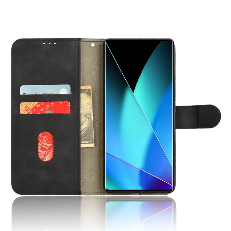 Pour Infinix Zero 40 4G Étui en cuir Skin-Feel Anti-Drop Wallet Flip Phone Cover - Noir
