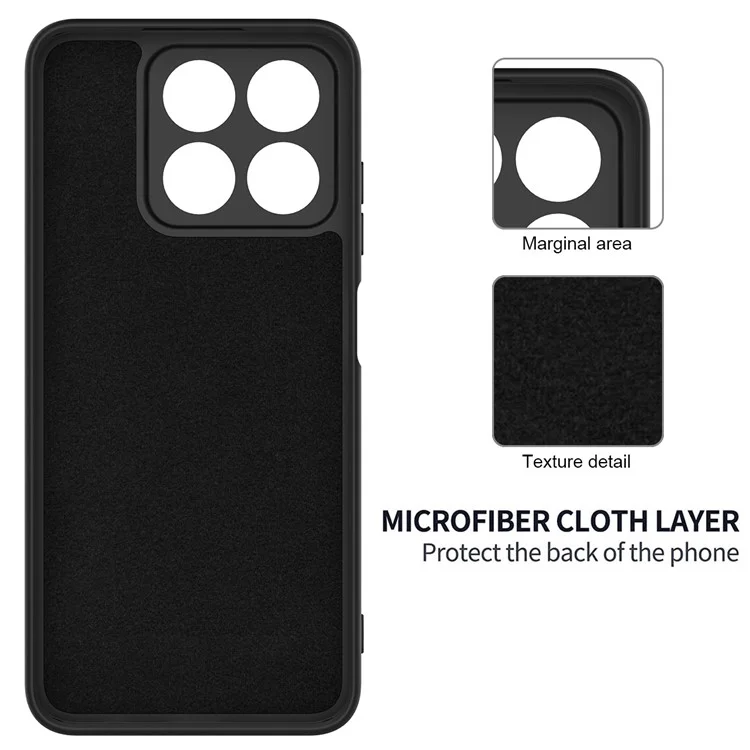 For ZTE Blade A55 / A35 Case Liquid Silicone Anti-Scratch Phone Cover with Hand Strap - Black
