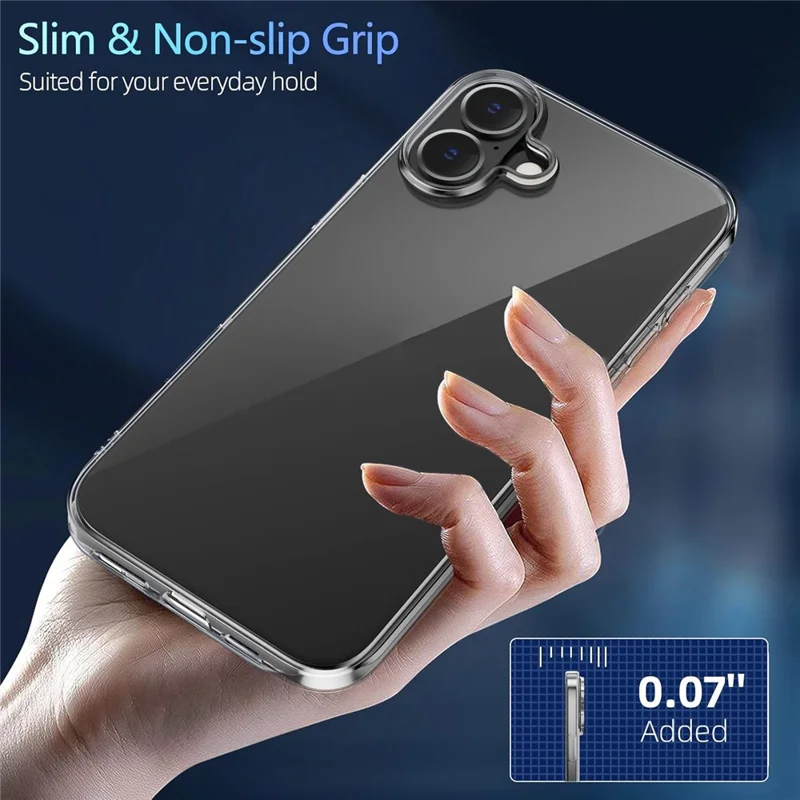 For iPhone 16 Plus Clear TPU Anti-Scratch Phone Case + Tempered Glass Lens Film + 2.5D Arc Edge Screen Protector