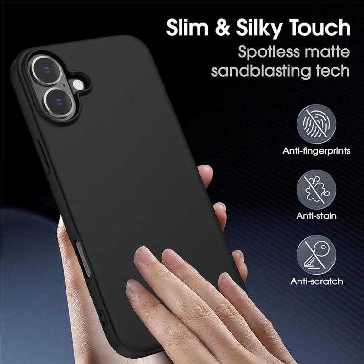 Для Iphone 16 Матового TPU Chase Phone Case + Themed Glass Lins Film + 2,5d Arc Ercher Protector