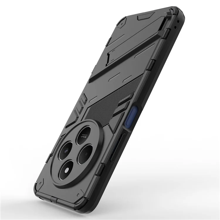 Pour Xiaomi Poco C75 4G / Redmi 14R 5G / 14C 4G Étui PC+TPU Antichoc avec Support de Béquille - Noir