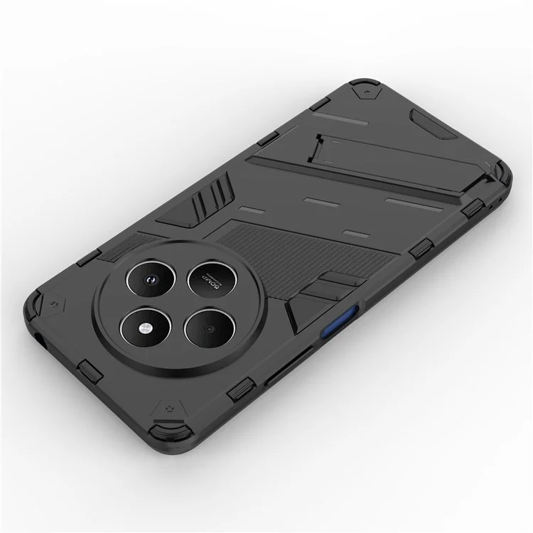 Pour Xiaomi Poco C75 4G / Redmi 14R 5G / 14C 4G Étui PC+TPU Antichoc avec Support de Béquille - Noir