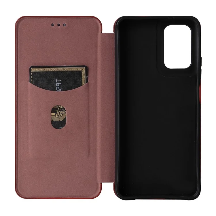 Para Motorola Moto G35 Case 5G Fibra de Carbono Textura PU PU Cubierta de Cuero PU Cubierta - Marrón