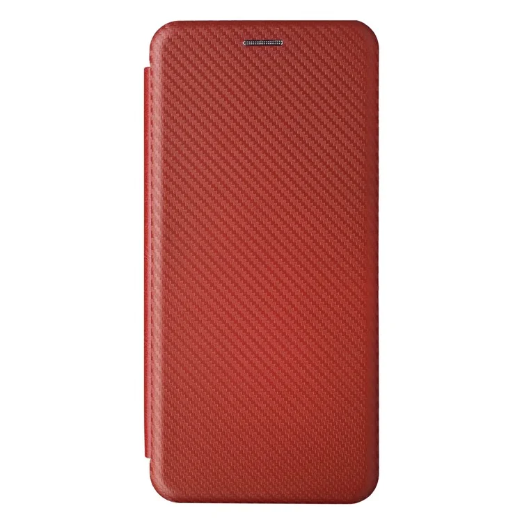 Para Motorola Moto G35 Case 5G Fibra de Carbono Textura PU PU Cubierta de Cuero PU Cubierta - Marrón