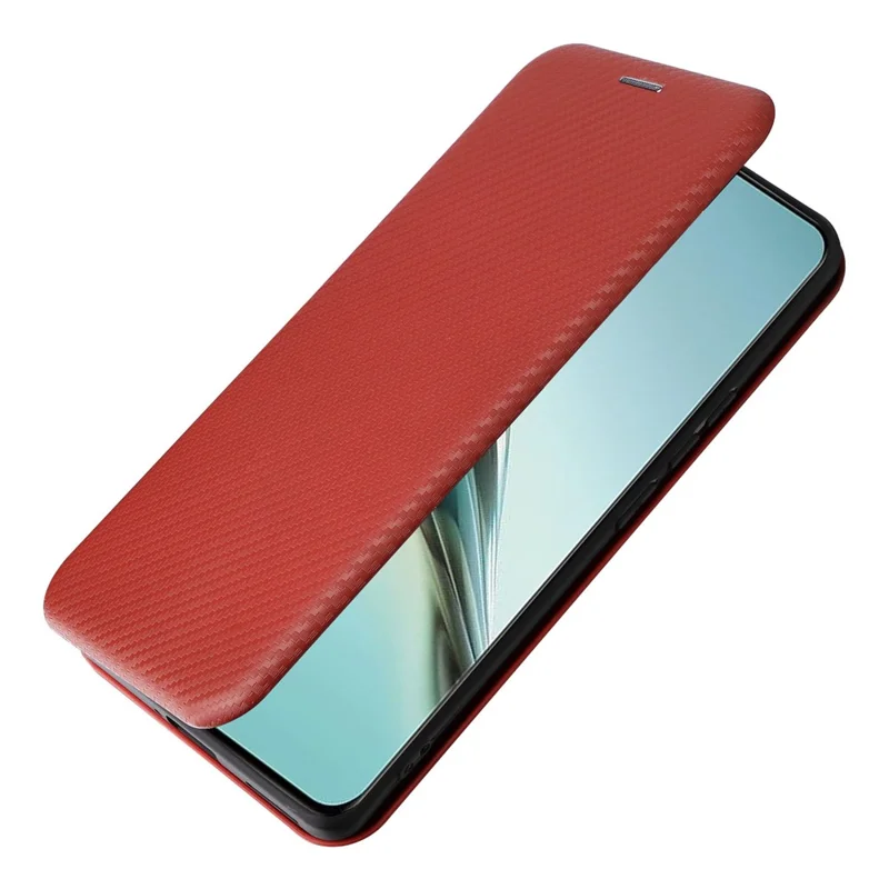 Per Realme 13 Pro 5G / 13 Pro+ 5g Case di Texture in Fibra di Carbonio Copertina di Telefono in Pelle PU - Marrone